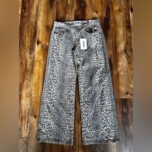 Disclosure size 9 animal print baggy jeans
